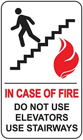 yangın Durumunda Asansör Kullanmayın Kamu Güvenliği için Merdiven İşareti Kullanın, Yangın Güvenliği Kodlarına Uyun,